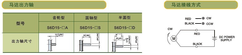 SPG标准型永磁直流马达 S6D系列15W