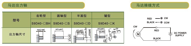 SPG标准型永磁直流马达 S9D系列40W